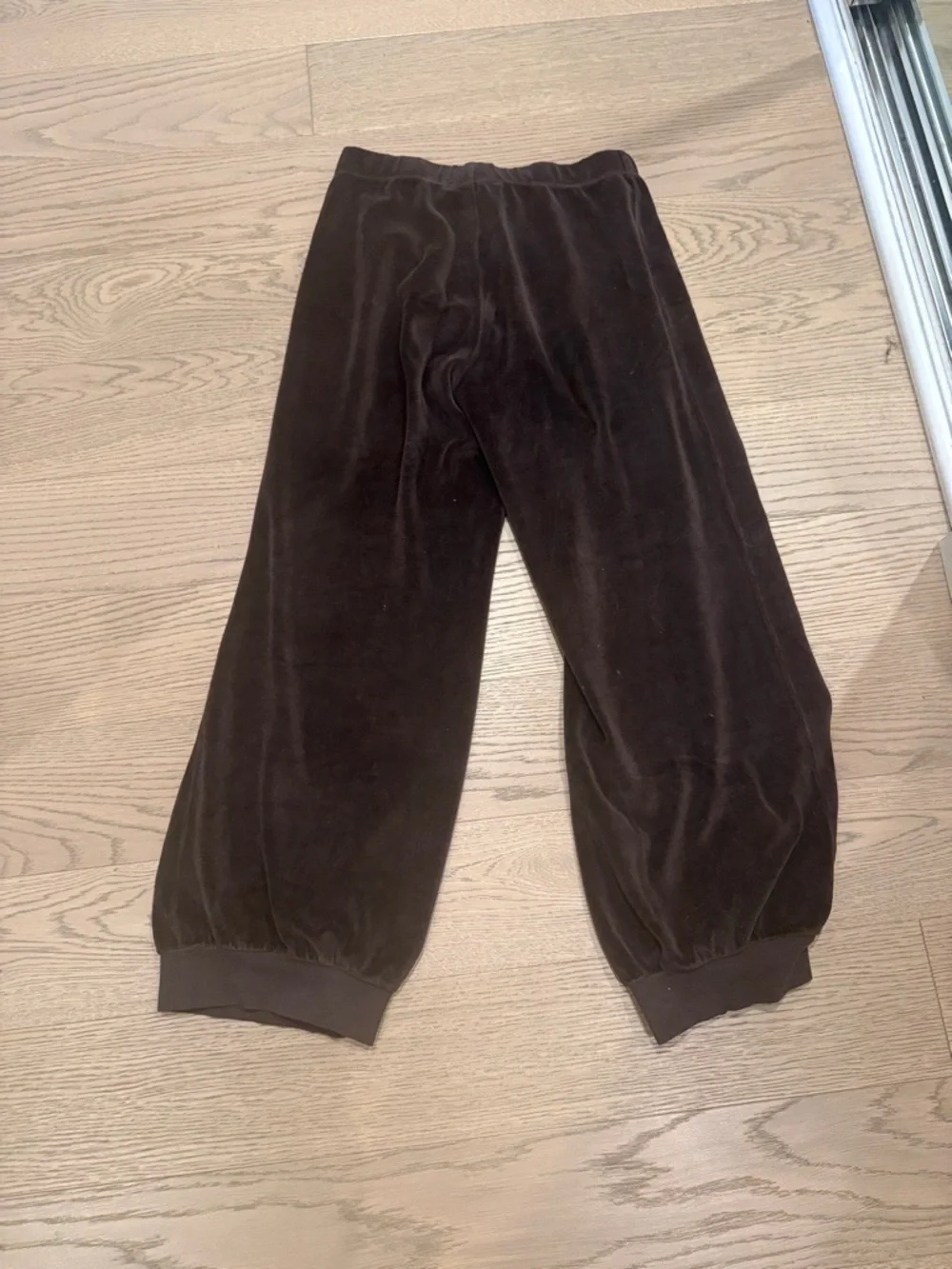 Suzi Kondi Chocolate Brown VelourJogger Pants - Picture 3 of 3